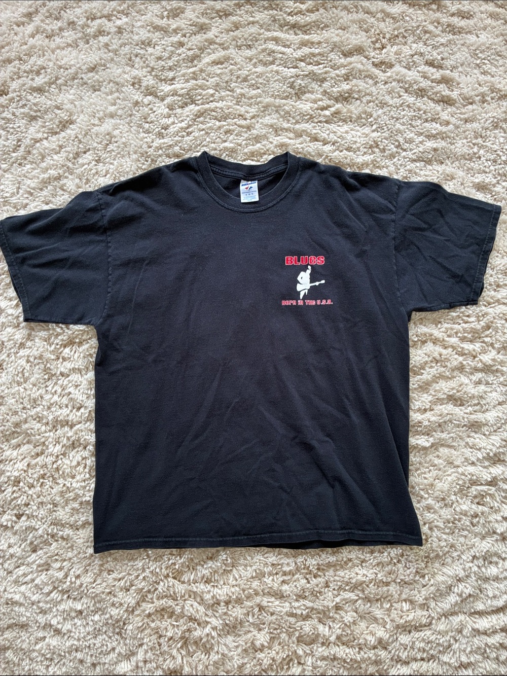 2006 Mohican Blues Fest Jerzees Black Short-Sleeve Tee with Red Chest & Graphics